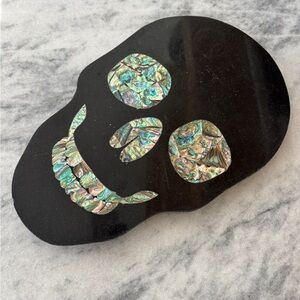 Black Marble Skull Tray with Abalone Detail from Barney’s New York